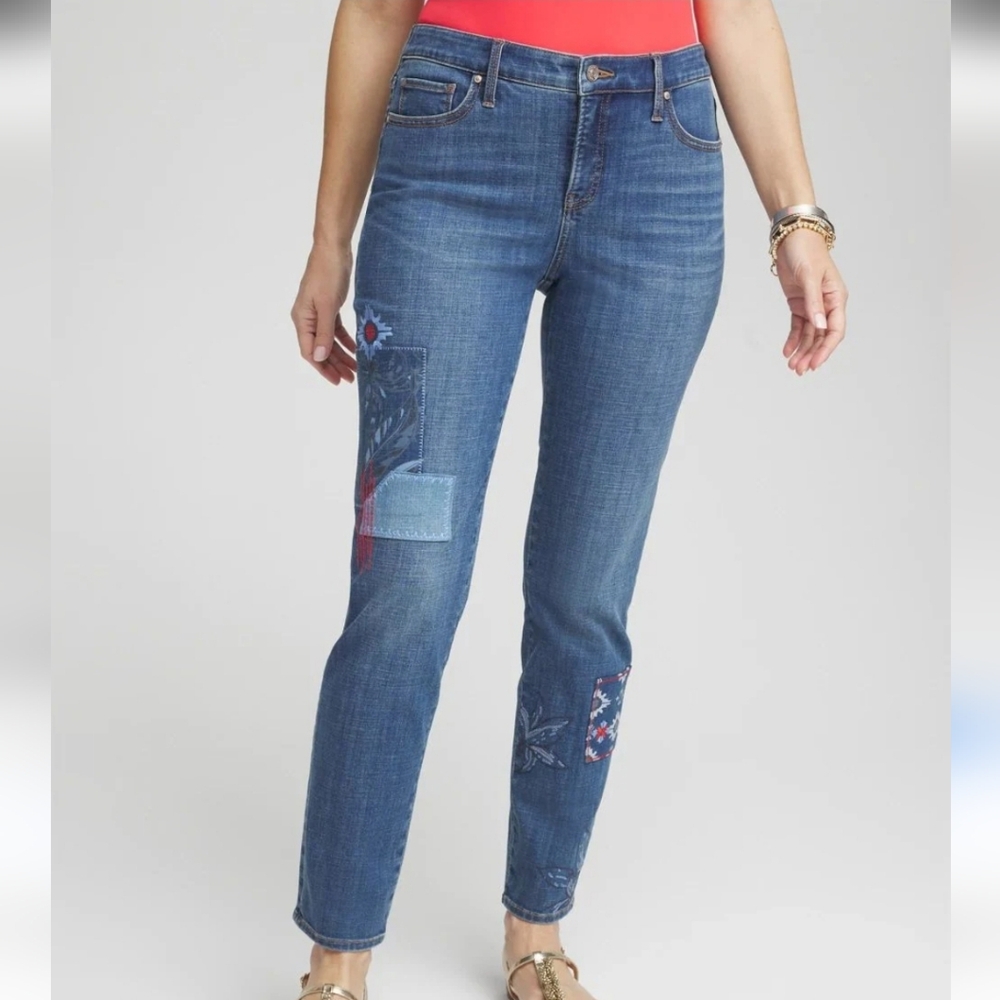 Chico's So Slimming Girlfriend Patchwork Slim Leg… - image 2